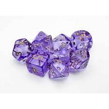 CHX30059 - 7-Die Set Translucent: Lavender/Gold (Lab Dice 7)